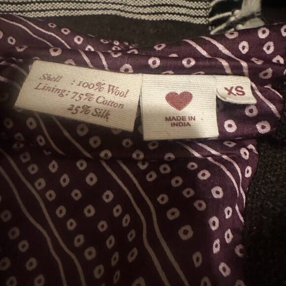 Alix of Bohemia Embroidered Handwoven Brown Blanket Jacket Size XS Western Boho - Picture 14 of 16